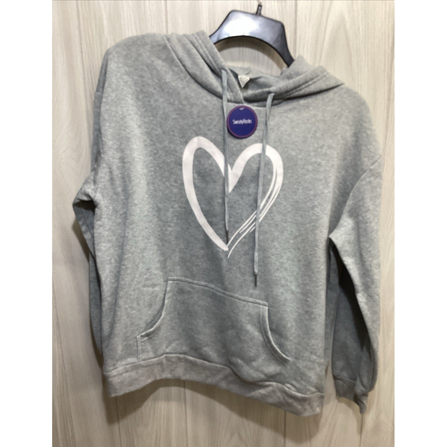 Sweaty Rocks Women's (Size L) Long Sleeve Hooded Heart Sweatshirt Polyester